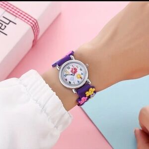 Kids Floral Quartz Watch, Purple Ages 3-14